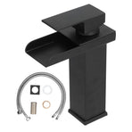 G1/2 Cold Hot Mixer Water Tap Black Faucet with Long Handle for Bathroom Hotel Homestay