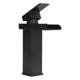 G1/2 Cold Hot Mixer Water Tap Black Faucet with Long Handle for Bathroom Hotel Homestay - Front View
