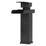 G1/2 Cold Hot Mixer Water Tap Black Faucet with Long Handle for Bathroom Hotel Homestay - Low Angle