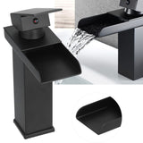 G1/2 Cold Hot Mixer Water Tap Black Faucet with Long Handle for Bathroom Hotel Homestay
