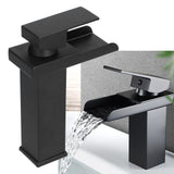 G1/2 Cold Hot Mixer Water Tap Black Faucet with Long Handle for Bathroom Hotel Homestay - Extra Image