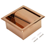Embedded Style Toilet Paper Holder Stainless Steel Paper Towel Holder Toilet Tissue Rack for Hotel Bathroom Rose Gold - Front View