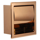 Embedded Style Toilet Paper Holder Stainless Steel Paper Towel Holder Toilet Tissue Rack for Hotel Bathroom Rose Gold