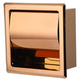 Embedded Style Toilet Paper Holder Stainless Steel Paper Towel Holder Toilet Tissue Rack for Hotel Bathroom Rose Gold