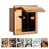 Embedded Style Toilet Paper Holder Stainless Steel Paper Towel Holder Toilet Tissue Rack for Hotel Bathroom Rose Gold - Extra Image