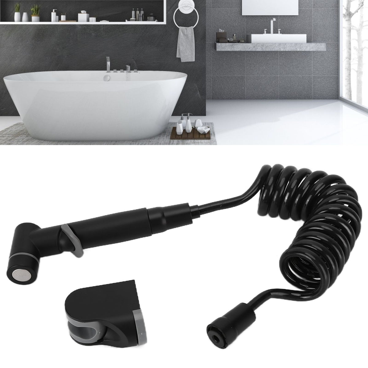 G1/2 Handheld Toilet Bidet Sprayer Set Kit with Hose Holder for Baby Diaper Self Cleaning Bathroom Supplies