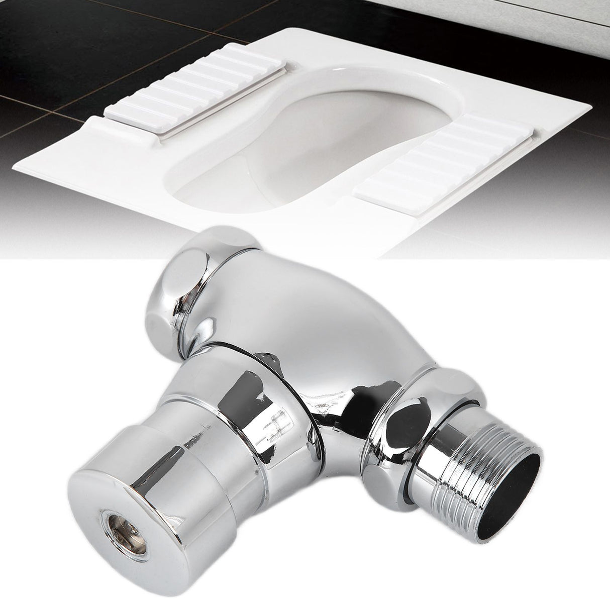 Urinal Flush Valve Brass Hand Pressing Delay Self Closing Bathroom Flushing Valve for Home Hotel Public Toilet
