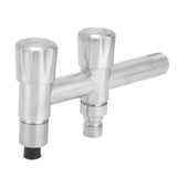 G1/2 Stainless Steel Faucet 1 Inlet 2 Outlet Washing Machine Water Tap for Home Bathroom Balcony - Top-Down View