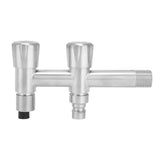 G1/2 Stainless Steel Faucet 1 Inlet 2 Outlet Washing Machine Water Tap for Home Bathroom Balcony - 45-Degree Angle