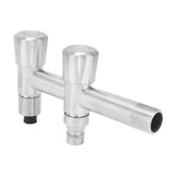 G1/2 Stainless Steel Faucet 1 Inlet 2 Outlet Washing Machine Water Tap for Home Bathroom Balcony