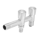 G1/2 Stainless Steel Faucet 1 Inlet 2 Outlet Washing Machine Water Tap for Home Bathroom Balcony - Close-Up Angle
