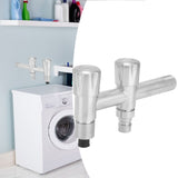 G1/2 Stainless Steel Faucet 1 Inlet 2 Outlet Washing Machine Water Tap for Home Bathroom Balcony