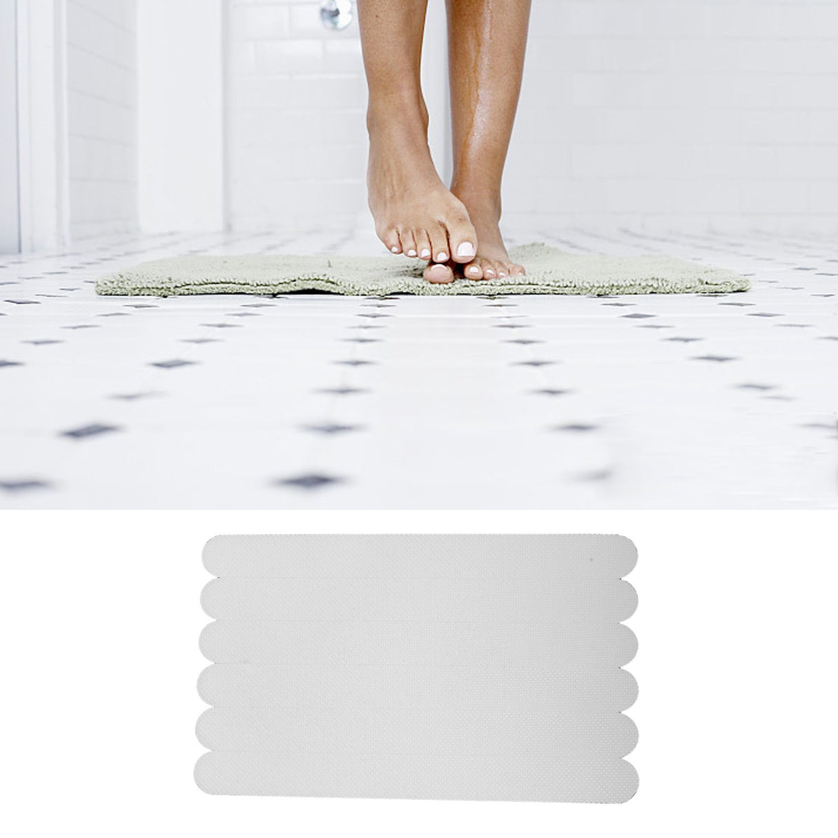 24 Pcs Bathtub Non Slip Stickers Self Adhesive Waterproof Strong Grip Anti Slip Strips for Stairs Floor Kitchen2x20cm