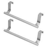2Pcs Stainless Steel Hanging Towel Rack No Punch Bathroom Hanger for Home Hotel Apartment23CM