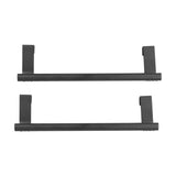 2Pcs Towel Rack Black Hangable Punch Free Nail Free Cabinet Door Towel Rack for Home Hotel23CM