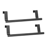 2Pcs Towel Rack Black Hangable Punch Free Nail Free Cabinet Door Towel Rack for Home Hotel23CM - Side View