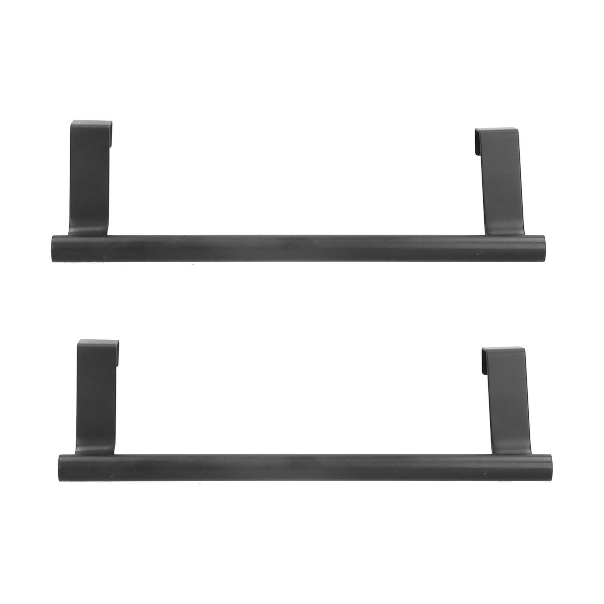 2Pcs Towel Rack Black Hangable Punch Free Nail Free Cabinet Door Towel Rack for Home Hotel23CM