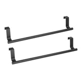 2Pcs Towel Rack Black Hangable Punch Free Nail Free Cabinet Door Towel Rack for Home Hotel36CM