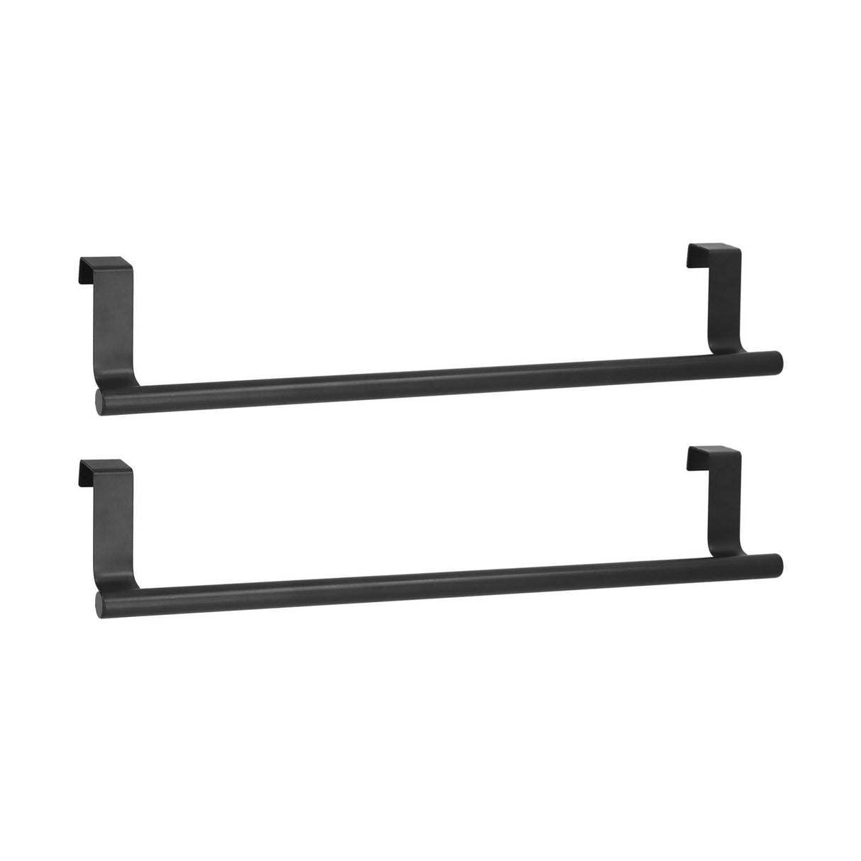 2Pcs Towel Rack Black Hangable Punch Free Nail Free Cabinet Door Towel Rack for Home Hotel36CM