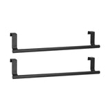 2Pcs Towel Rack Black Hangable Punch Free Nail Free Cabinet Door Towel Rack for Home Hotel36CM