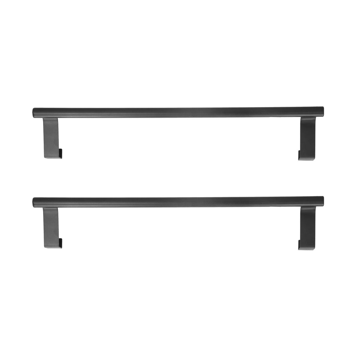 2Pcs Towel Rack Black Hangable Punch Free Nail Free Cabinet Door Towel Rack for Home Hotel36CM