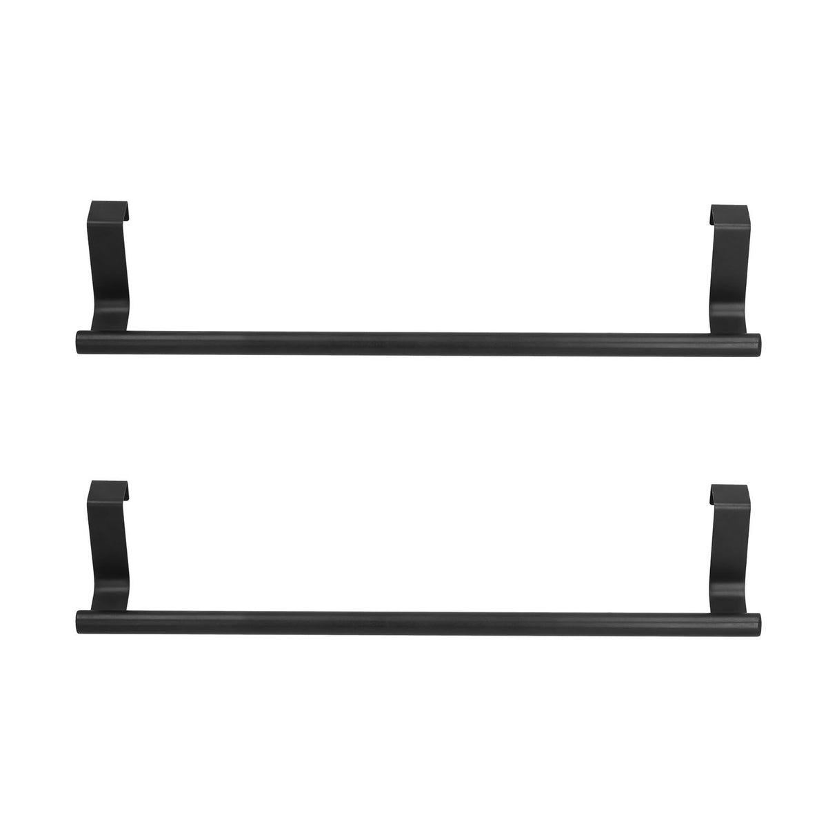 2Pcs Towel Rack Black Hangable Punch Free Nail Free Cabinet Door Towel Rack for Home Hotel36CM