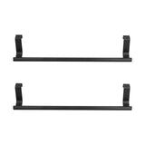 2Pcs Towel Rack Black Hangable Punch Free Nail Free Cabinet Door Towel Rack for Home Hotel36CM