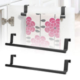 2Pcs Towel Rack Black Hangable Punch Free Nail Free Cabinet Door Towel Rack for Home Hotel36CM