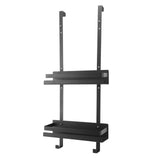 Wall Shower Shelf Large Space Metal Hanging Shower Organizer Rack with Suction Cup for Bathroom Toilet Type A Double Layer - Front View