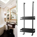 Wall Shower Shelf Large Space Metal Hanging Shower Organizer Rack with Suction Cup for Bathroom Toilet Type A Double Layer