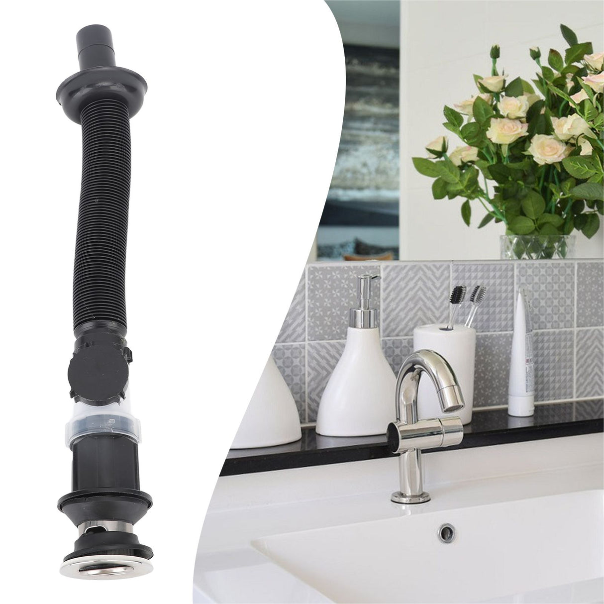 Sink Drain Pipe Prevent Backflow Bad Odor Removal Leakage Proof Downcomer Pipe for Home Use