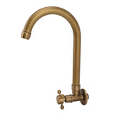 Garden Outdoor Faucet Antique In Wall Frost Crack Prevention 360 Degree Rotation Single Cold Water Faucet Tap Round Mouth - Front View