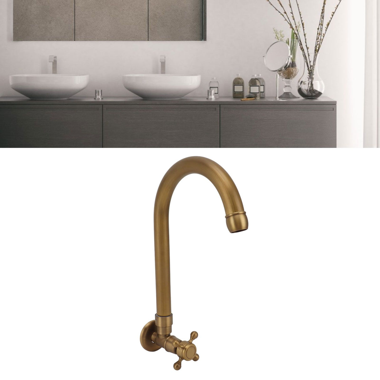 Garden Outdoor Faucet Antique In Wall Frost Crack Prevention 360 Degree Rotation Single Cold Water Faucet Tap Round Mouth