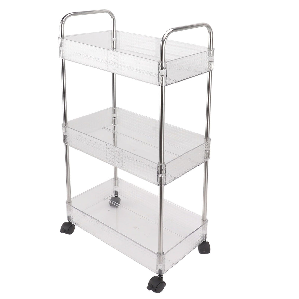 Kitchen Storage Rack Multifunctional 3 Tier Mobile Storage Cart for Bathroom Laundry Room Narrow Places S