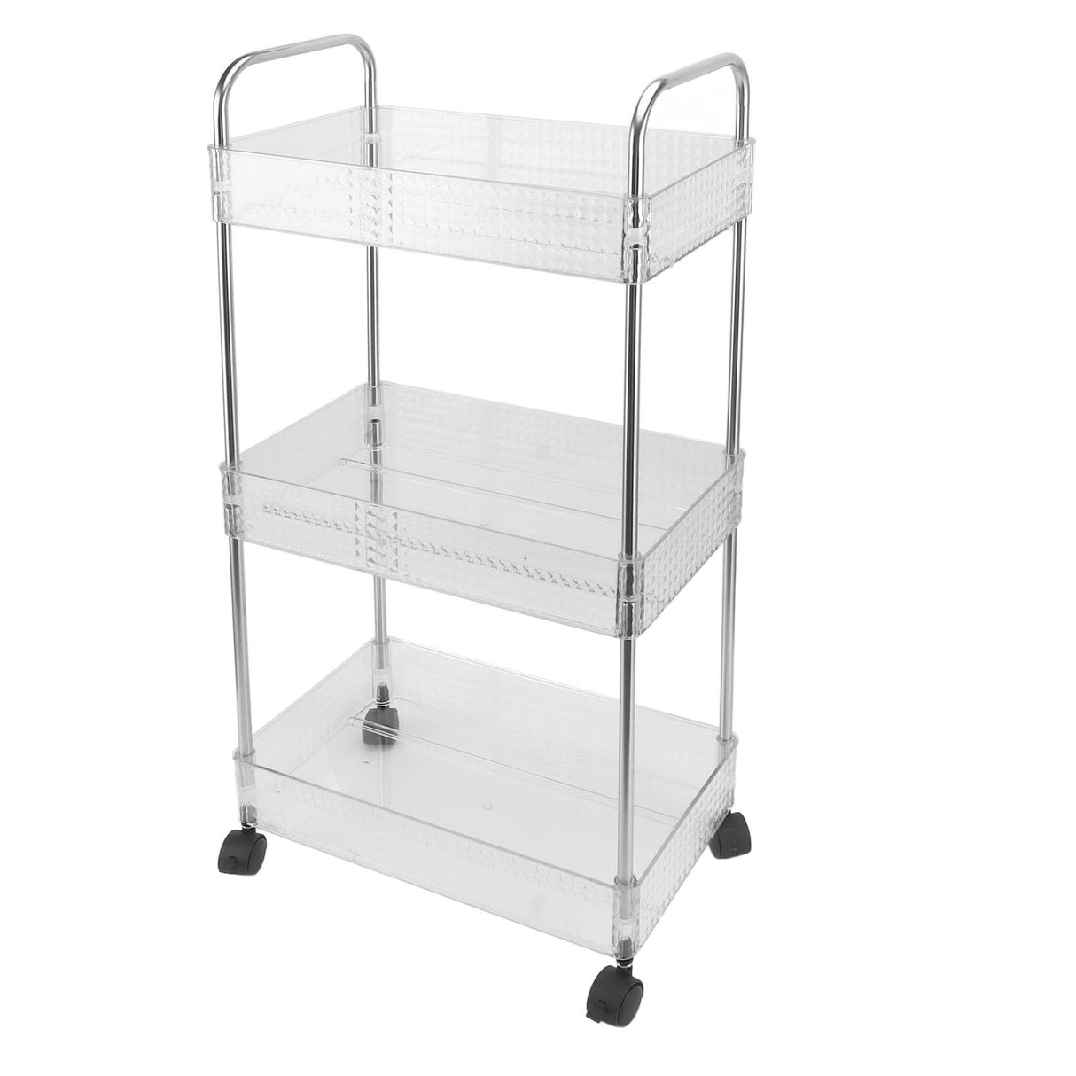 Kitchen Storage Rack Multifunctional 3 Tier Mobile Storage Cart for Bathroom Laundry Room Narrow Places S
