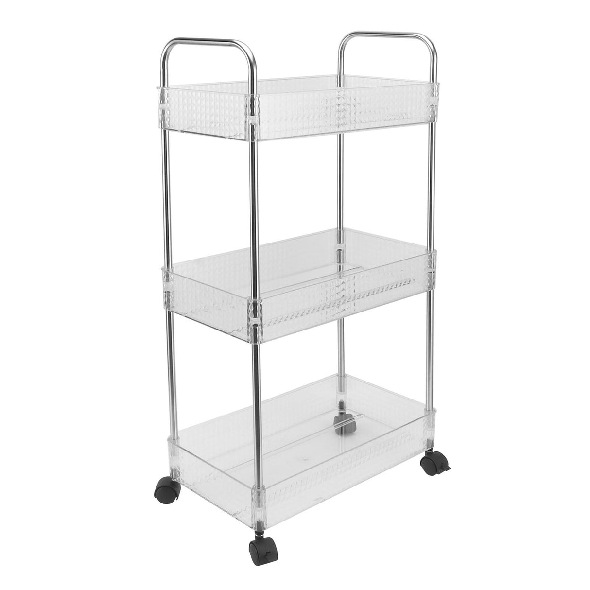 Kitchen Storage Rack Multifunctional 3 Tier Mobile Storage Cart for Bathroom Laundry Room Narrow Places S
