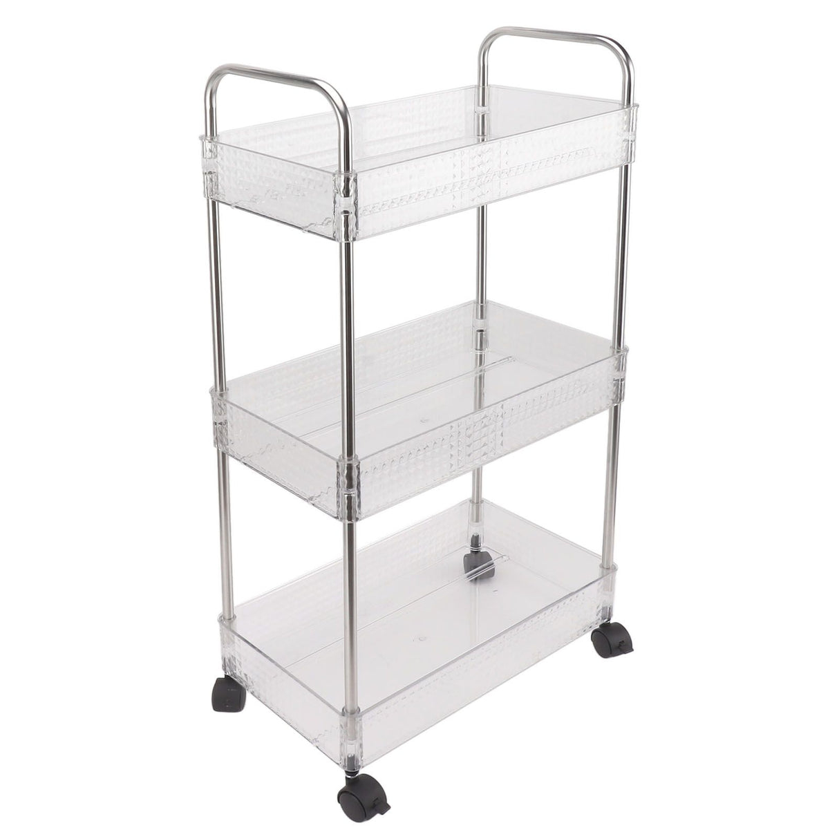 Kitchen Storage Rack Multifunctional 3 Tier Mobile Storage Cart for Bathroom Laundry Room Narrow Places S