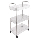 Kitchen Storage Rack Multifunctional 3 Tier Mobile Storage Cart for Bathroom Laundry Room Narrow Places S