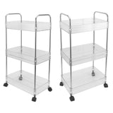 Kitchen Storage Rack Multifunctional 3 Tier Mobile Storage Cart for Bathroom Laundry Room Narrow Places S - Close-Up Angle