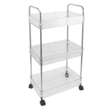 Kitchen Storage Rack Multifunctional 3 Tier Mobile Storage Cart for Bathroom Laundry Room Narrow Places S