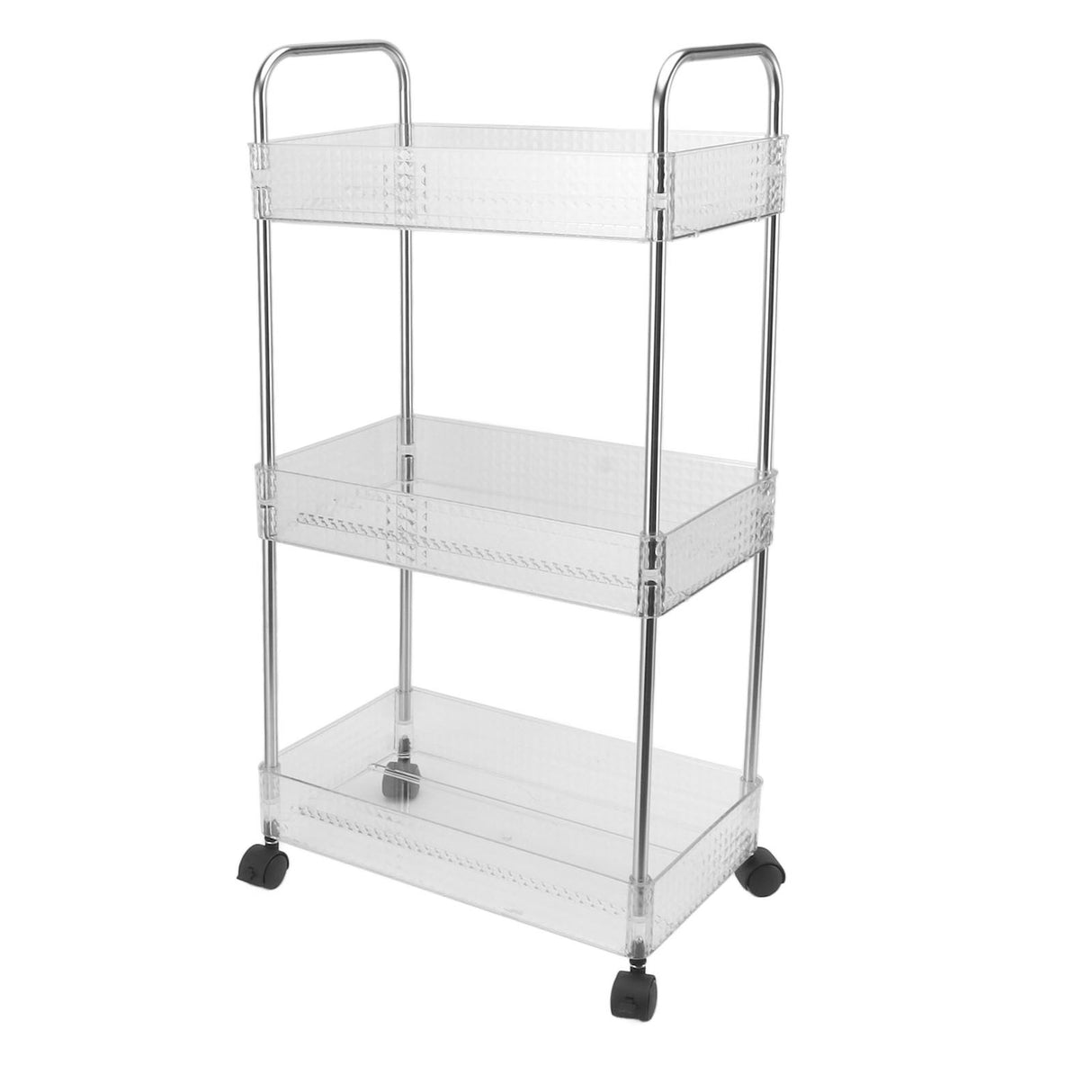 Kitchen Storage Rack Multifunctional 3 Tier Mobile Storage Cart for Bathroom Laundry Room Narrow Places S