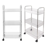 Kitchen Storage Rack Multifunctional 3 Tier Mobile Storage Cart for Bathroom Laundry Room Narrow Places S