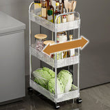 Kitchen Storage Rack Multifunctional 3 Tier Mobile Storage Cart for Bathroom Laundry Room Narrow Places S