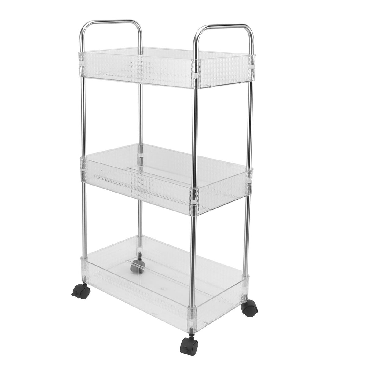 Kitchen Storage Rack Multifunctional 3 Tier Mobile Storage Cart for Bathroom Laundry Room Narrow Places S