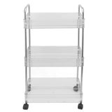 Kitchen Storage Rack Multifunctional 3 Tier Mobile Storage Cart for Bathroom Laundry Room Narrow Places S