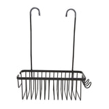 Over The Toilet Storage Shelf Large Capacity Aluminum Toilet Storage Basket Metal Bathroom Storage Organizer Black - Front View