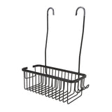 Over The Toilet Storage Shelf Large Capacity Aluminum Toilet Storage Basket Metal Bathroom Storage Organizer Black - Rear View