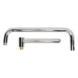 Shower Head Extension with Flange S Shape Shower Arm Wall Mount Rotatable Stainless Steel Shower Pipe for Bathroom Electroplate - Front View
