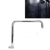 Shower Head Extension with Flange S Shape Shower Arm Wall Mount Rotatable Stainless Steel Shower Pipe for Bathroom Electroplate