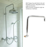 Shower Head Extension with Flange S Shape Shower Arm Wall Mount Rotatable Stainless Steel Shower Pipe for Bathroom Electroplate